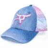 RopeSmart Little Girls' Denim Southwestern Print Mesh-Back Ball Cap