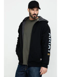 Ariat Men's Rebar All-Weather Full Zip Work Hooded Sweatshirt - Big & Tall -Clothing Sale Store 2000282107 001 P3