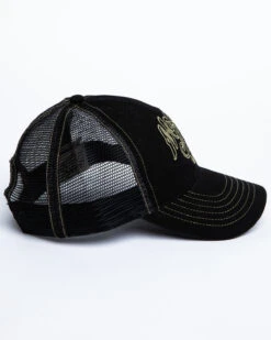 Moonshine Spirit Men's White On Black Logo Print Mesh Ball Cap -Clothing Sale Store 2000291209 001 P3