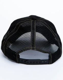 Moonshine Spirit Men's White On Black Logo Print Mesh Ball Cap -Clothing Sale Store 2000291209 001 P5