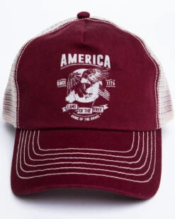 Cody James Men's Burgundy America Free Patch Mesh Ball Cap -Clothing Sale Store 2000296730 640 P4