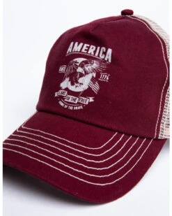 Cody James Men's Burgundy America Free Patch Mesh Ball Cap -Clothing Sale Store 2000296730 640 P6