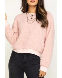 Eyeshadow Women's Fuzzy Sweatshirt -Clothing Sale Store 2000313198 650 P4