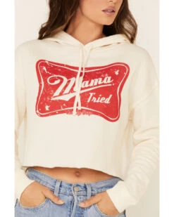Country Deep Women's Mama Tried Graphic Cropped Hooded Sweatshirt -Clothing Sale Store 2000333441 103 P4