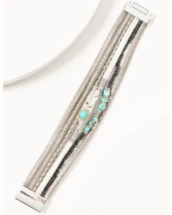 Prime Time Women's Feather Metallica Wrap Bracelet