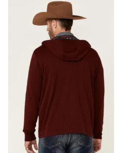 Hooey Men's Maroon Light Weight Logo Zip Hooded Jacket -Clothing Sale Store 2000342376 640 P4