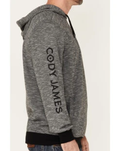 Cody James Men's Heather Black Embroidered Logo Sleeve Pullover Hooded Sweatshirt -Clothing Sale Store 2000342814 001 P3