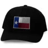 Oil Field Hats Men's Black Texas Flag Patch Ball Cap