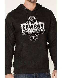 Cowboy Hardware Men's Gray Cowboy Breed Graphic Hooded Sweatshirt -Clothing Sale Store 2000346639 020 P3
