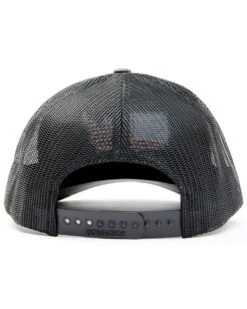 Oil Field Hats Men's Gray & Black American Flag US Patch Mesh-Back Ball Cap -Clothing Sale Store 2000350290 022 P3