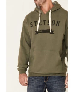 Stetson Men's Green Logo Banner Graphic Hooded Sweatshirt -Clothing Sale Store 2000350322 300 P3