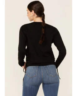 Shyanne Women's Namaste Yall Side Lacing Long Sleeve Graphic Sweatshirt -Clothing Sale Store 2000351336 001 P3