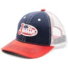 Justin Men's Navy Red & White Embroidered Flag Logo Mesh-Back Ball Cap