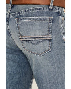 Cinch Men's Ian Medium Stonewash Performance Stretch Slim Bootcut Jeans -Clothing Sale Store 2000355871 402 P4
