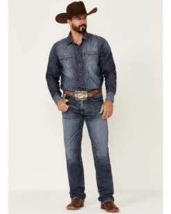 Cinch Men's White Label Medium Stonewash Performance Stretch Relaxed Straight Jeans