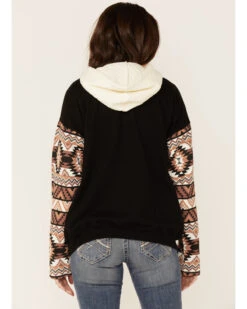 Paramount Network's Yellowstone Women's Mauve Southwestern Sleeve Hoodie Pullover -Clothing Sale Store 2000356684 661 P3