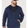 Brothers & Sons Men's Weathered French Terry Zip-Front Hooded Jacket