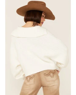 Revel Women's Sierra Collar Knit Long Sleeve Pullover Sweatshirt -Clothing Sale Store 2000360280 100 P4