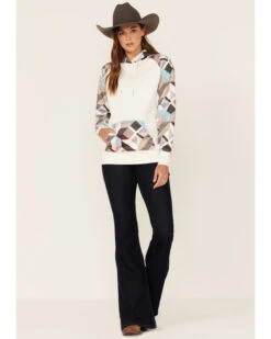 Hooey Women's Modern Colorblock Geo Print Pullover Hooded Sweater -Clothing Sale Store 2000360944 110 P4