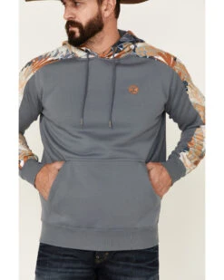 Hooey Men's Palm Tree Print Sleeve Hooded Sweatshirt -Clothing Sale Store 2000363528 400 P3