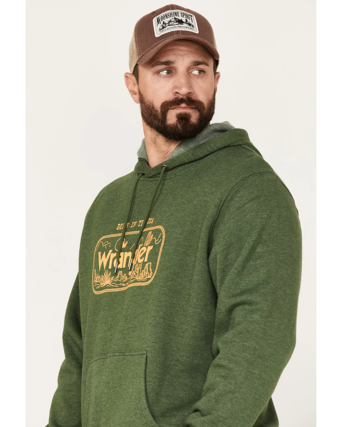 Wrangler Men's Heather Forest Crest Logo Graphic Hooded Sweatshirt 2 Wrangler Men's Heather Forest Crest Logo Graphic Hooded Sweatshirt - Image 2