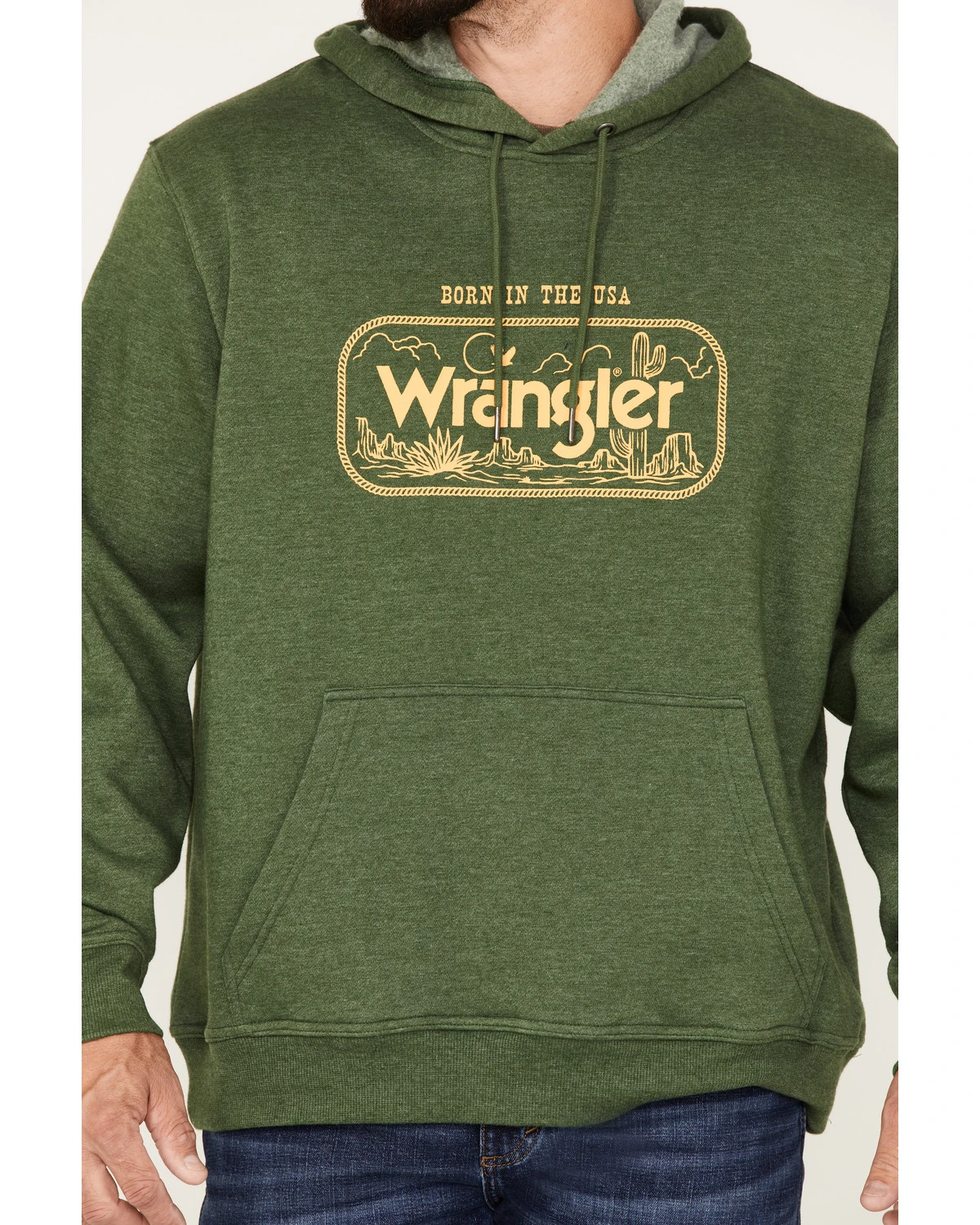 Wrangler Men's Heather Forest Crest Logo Graphic Hooded Sweatshirt 3 Wrangler Men's Heather Forest Crest Logo Graphic Hooded Sweatshirt - Image 3