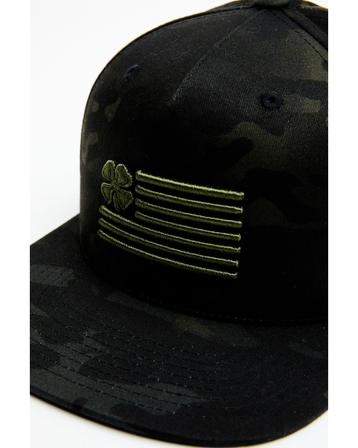 Black Clover Men's Camo Print Clover Nation Embroidered Flag Solid Ball Cap 2 Black Clover Men's Camo Print Clover Nation Embroidered Flag Solid Ball Cap - Image 2
