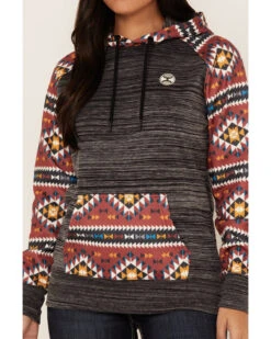 Hooey Women's Southwestern Contrast Print Summit Hoodie -Clothing Sale Store 2000369085 022 P3