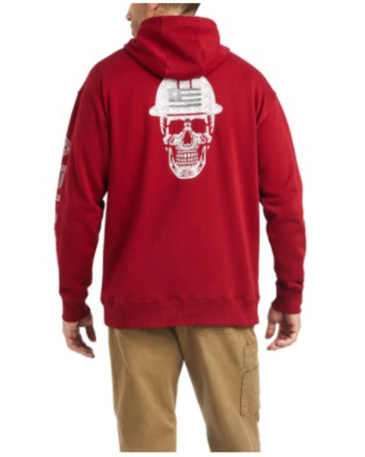 Ariat Men's Rebar Roughneck Skull Graphic Hooded Work Sweatshirt - Big & Tall 2 Ariat Men's Rebar Roughneck Skull Graphic Hooded Work Sweatshirt - Big & Tall - Image 2