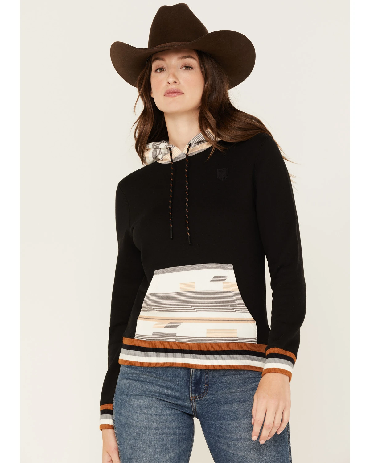 RANK 45 Women's Logo Southwestern Contrast Hoodie 1 RANK 45 Women's Logo Southwestern Contrast Hoodie