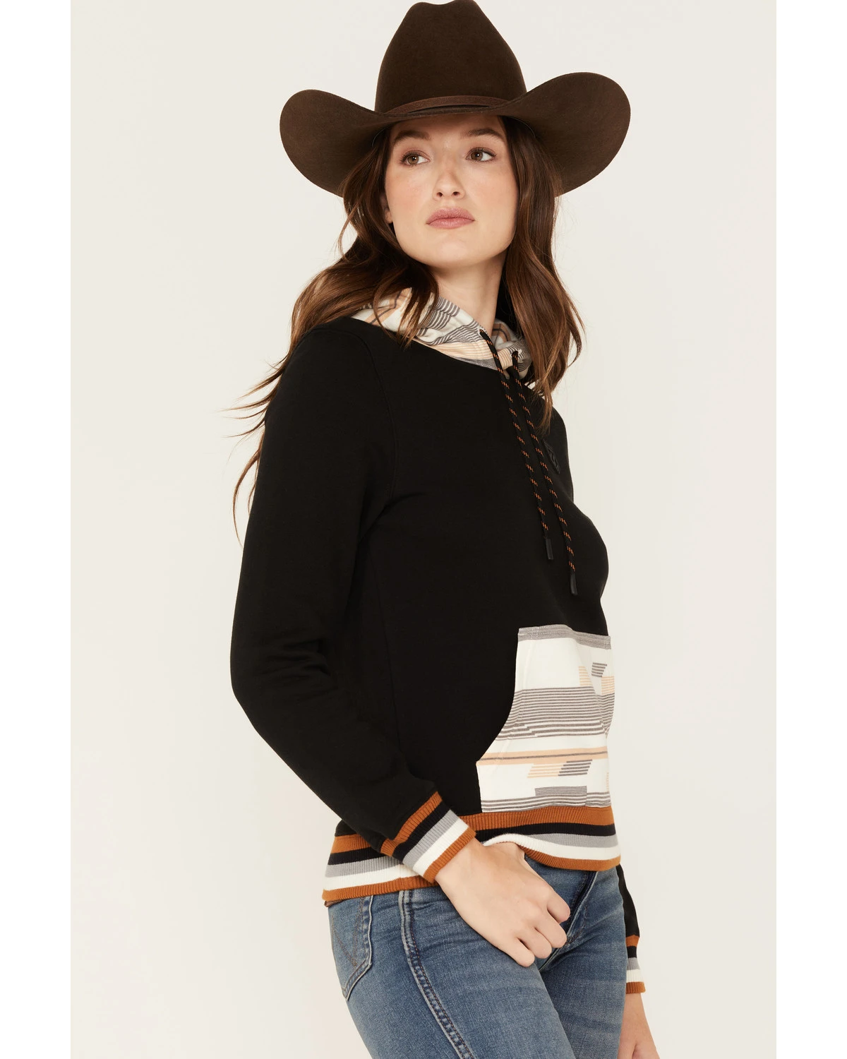 RANK 45 Women's Logo Southwestern Contrast Hoodie 2 RANK 45 Women's Logo Southwestern Contrast Hoodie - Image 2