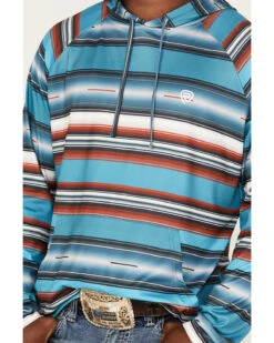 Rock & Roll Denim Men's Serape Stripe Print Hooded Sweatshirt -Clothing Sale Store 2000376205 402 P3