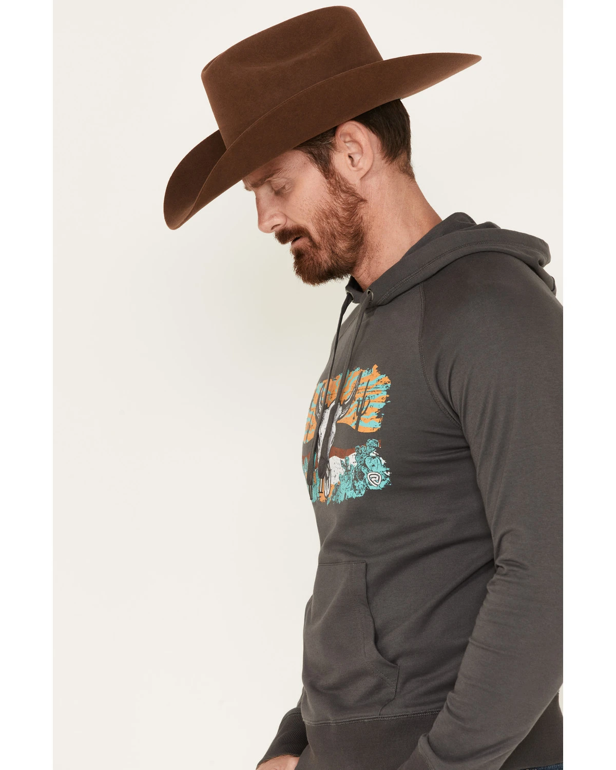 Rock & Roll Denim Men's Skull Scenic Graphic Hooded Sweatshirt 2 Rock & Roll Denim Men's Skull Scenic Graphic Hooded Sweatshirt - Image 2