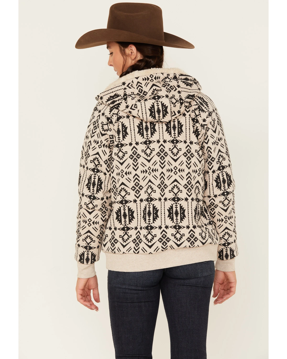 Ariat Women's R.E.A.L. Southwestern Print Sherpa-Lined Zip Hoodie 4 Ariat Women's R.E.A.L. Southwestern Print Sherpa-Lined Zip Hoodie - Image 4