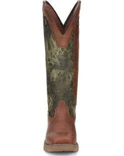 Justin Men's Rush Strike Camo Shaft Leather Pull On Snake Boots - Square Toe -Clothing Sale Store 2000378668 340 P4
