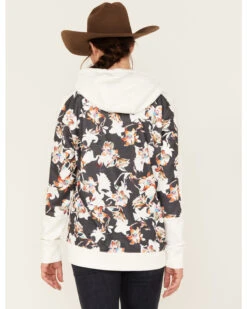 Hooey Women's Contrast Floral Print Hoodie 7 Hooey Women's Contrast Floral Print Hoodie -Clothing Sale Store 2000378785 001 P4
