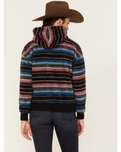 RANK 45 Women's Serape Stripe Plush Fleece Hoodie -Clothing Sale Store 2000380744 001 P4
