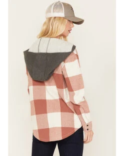 Cleo + Wolf Women's Buffalor Plaid Print Hooded Flannel Shirt 7 Cleo + Wolf Women's Buffalor Plaid Print Hooded Flannel Shirt -Clothing Sale Store 2000380772 200 P4