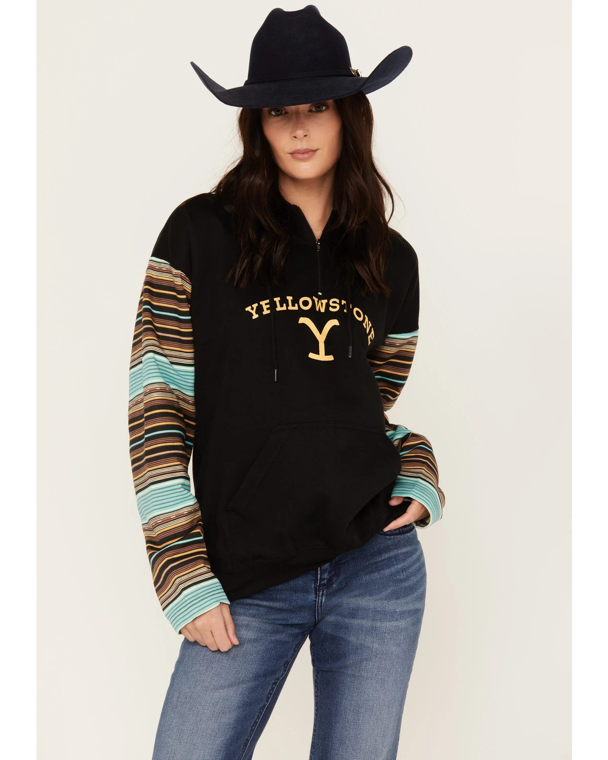 Changes Women's Serape Striped Yellowstone Hoodie 1 Changes Women's Serape Striped Yellowstone Hoodie