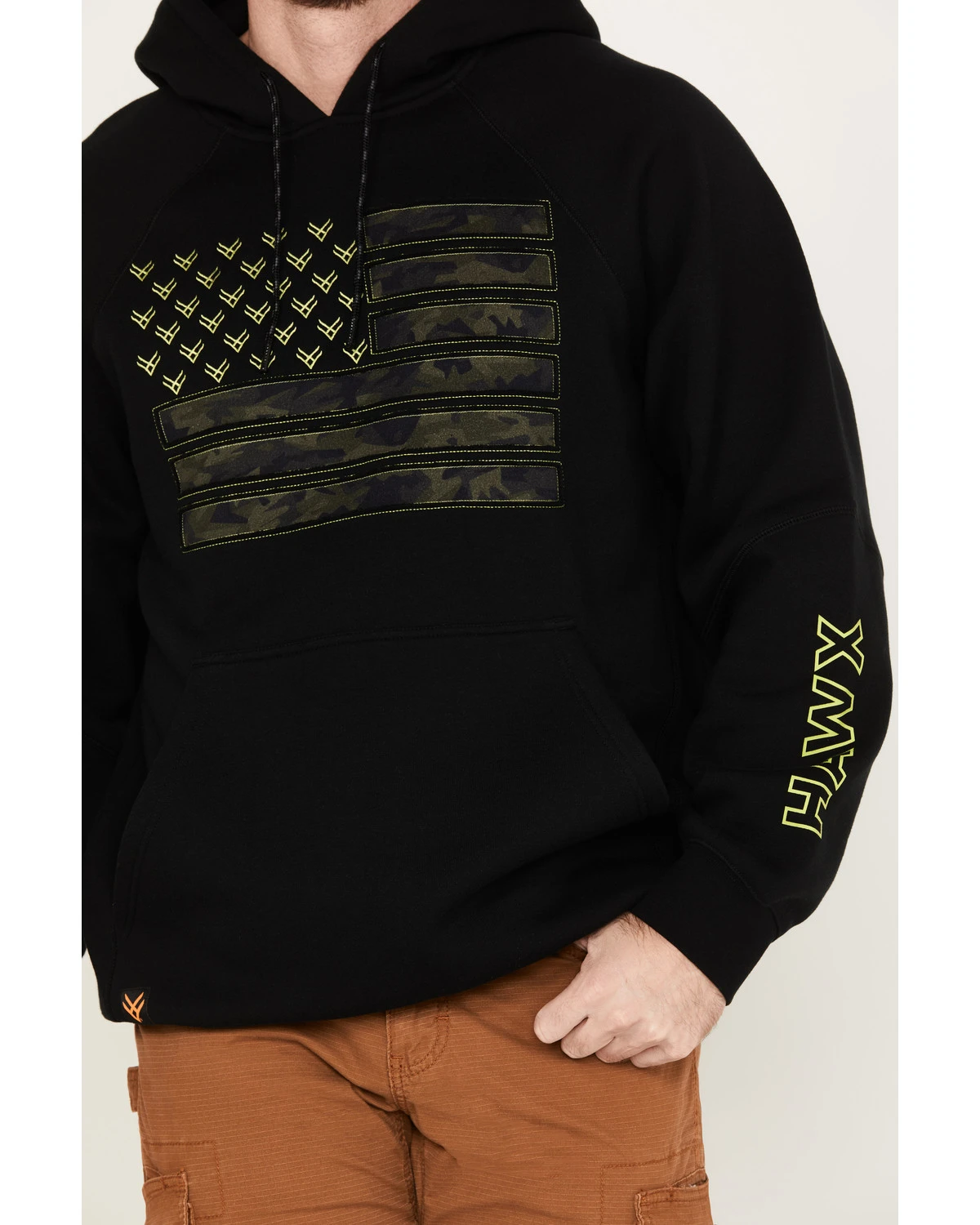 Hawx Men's Camo Flag Graphic Fleece Hooded Sweatshirt 3 Hawx Men's Camo Flag Graphic Fleece Hooded Sweatshirt - Image 3