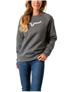 Kimes Ranch Women's Embroidered Vintage Crew Neck Sweatshirt