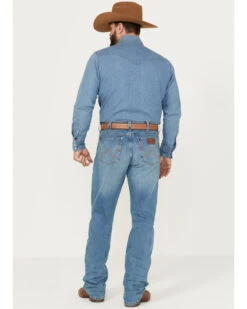 Wrangler Retro Men's Buffalo Pass Light Wash Slim Straight Stretch Jeans -Clothing Sale Store 2000394537 412 P3